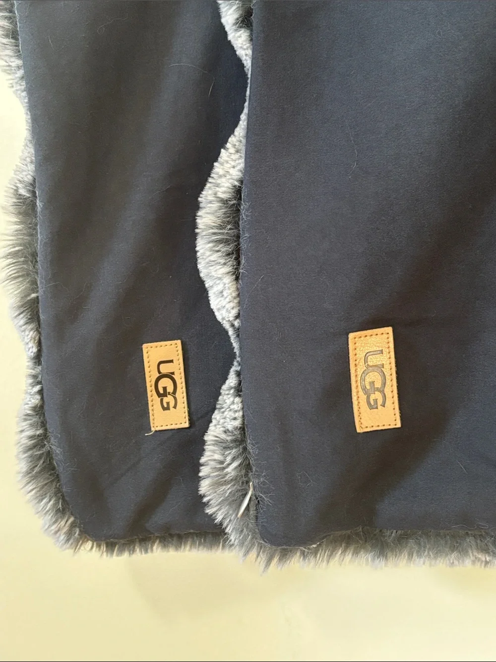 UGG Cozy Plush Faux Fur Pillowcase Set of 2 - Midnight Navy Blue Silky Soft Fur